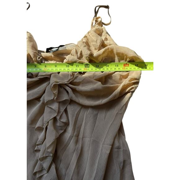 H&M Ruffle Front Beige Chiffon Cami Top 16 Romantic Y2K Fairy Grunge Boho Indie - Picture 6 of 6